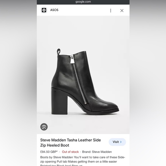 STEVE MADDEN BLACK TASHA HEELED BOOT/BOOTIE SIZE 9 - Picture 8 of 8